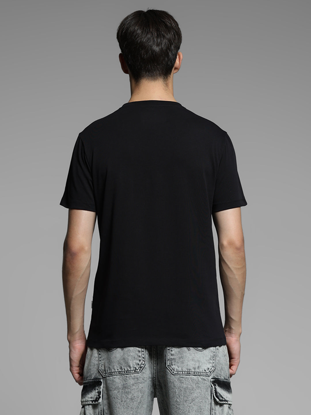 Black Zip Detail Cotton T-shirt