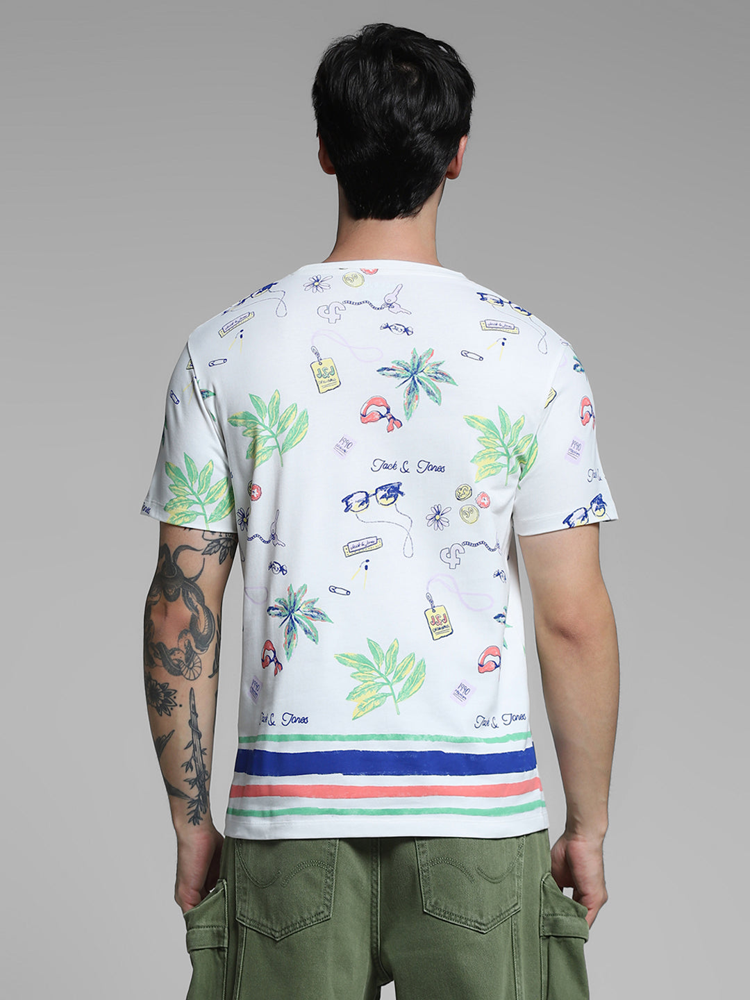 White Printed Crew Neck T-shirt