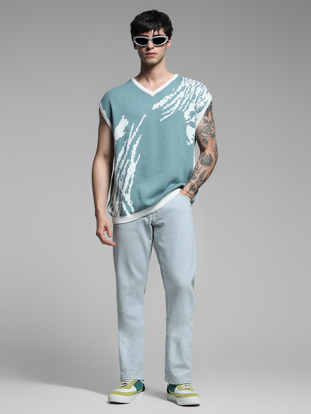 Light Grey Low Rise Clark Regular Fit Jeans