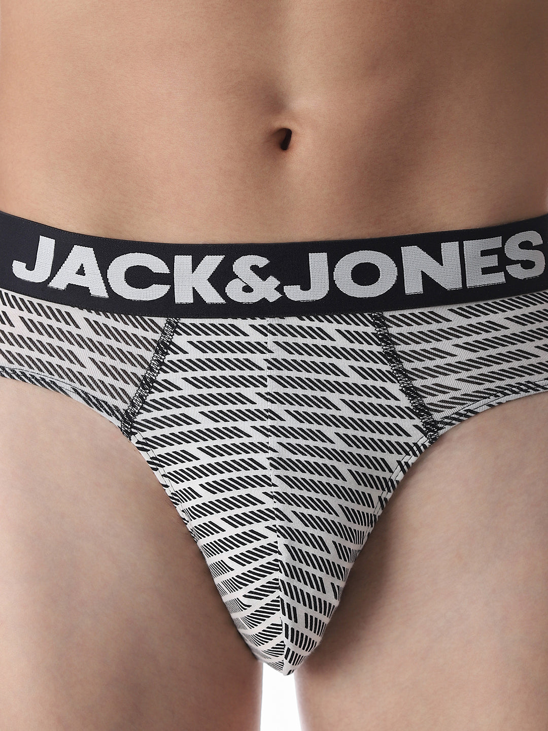 White & Black Printed Briefs
