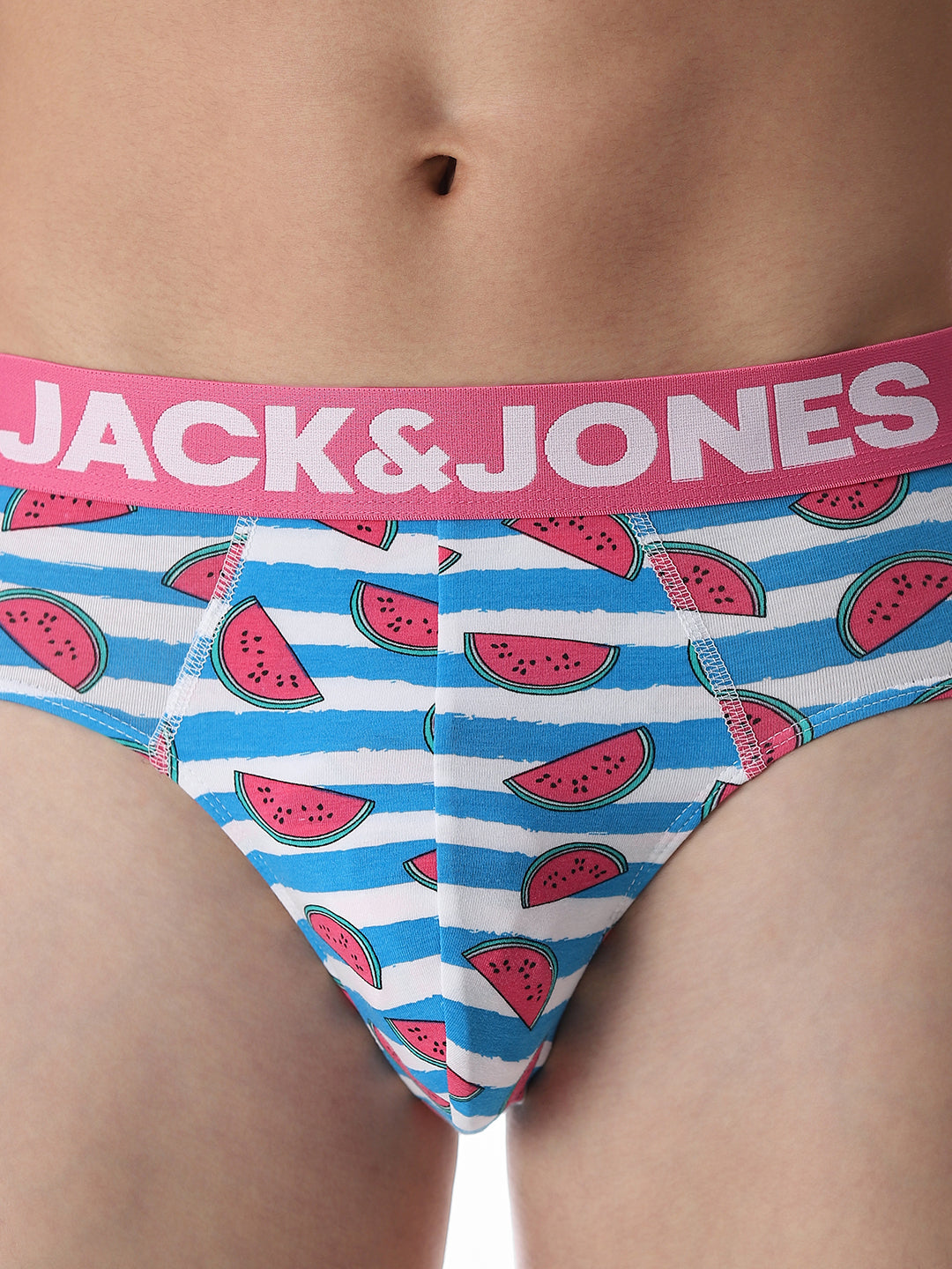 Blue Watermelon Striped Print Briefs