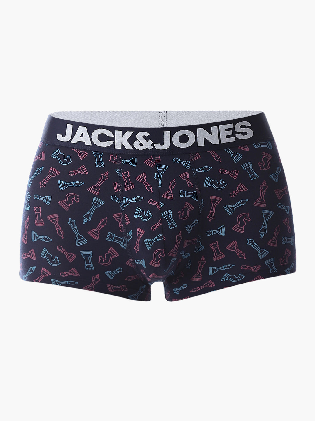 Navy Blue Chess Pawns Print Trunks