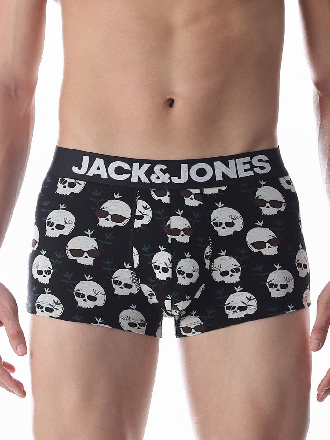 Black Skull Print Trunks