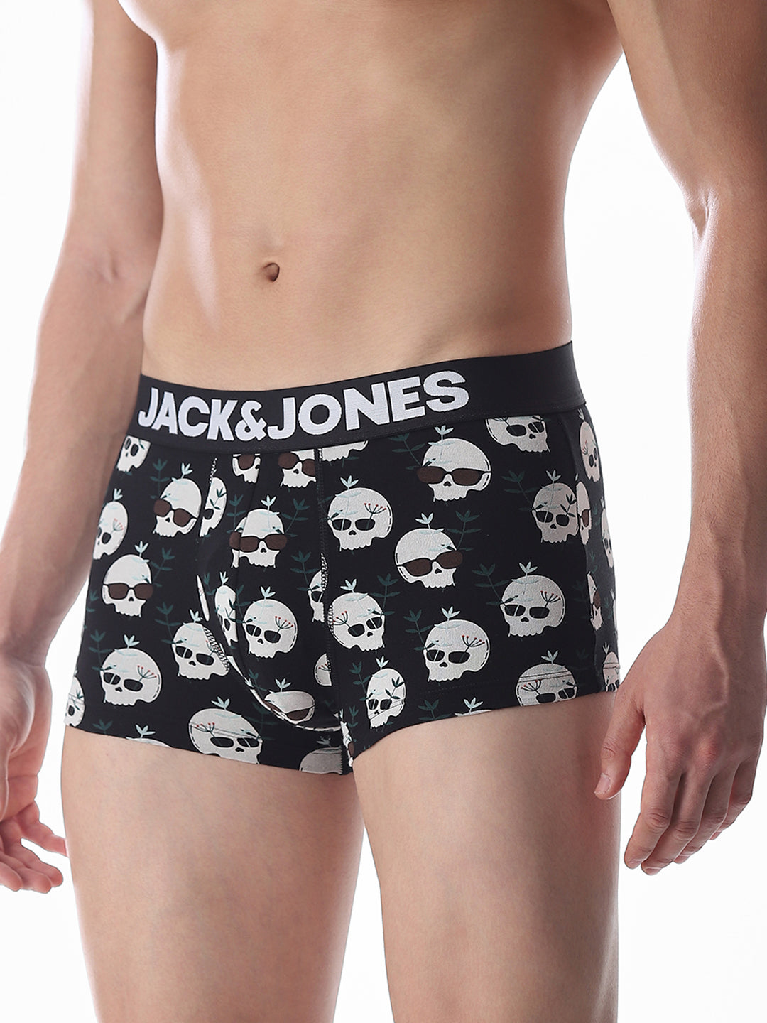 Black Skull Print Trunks