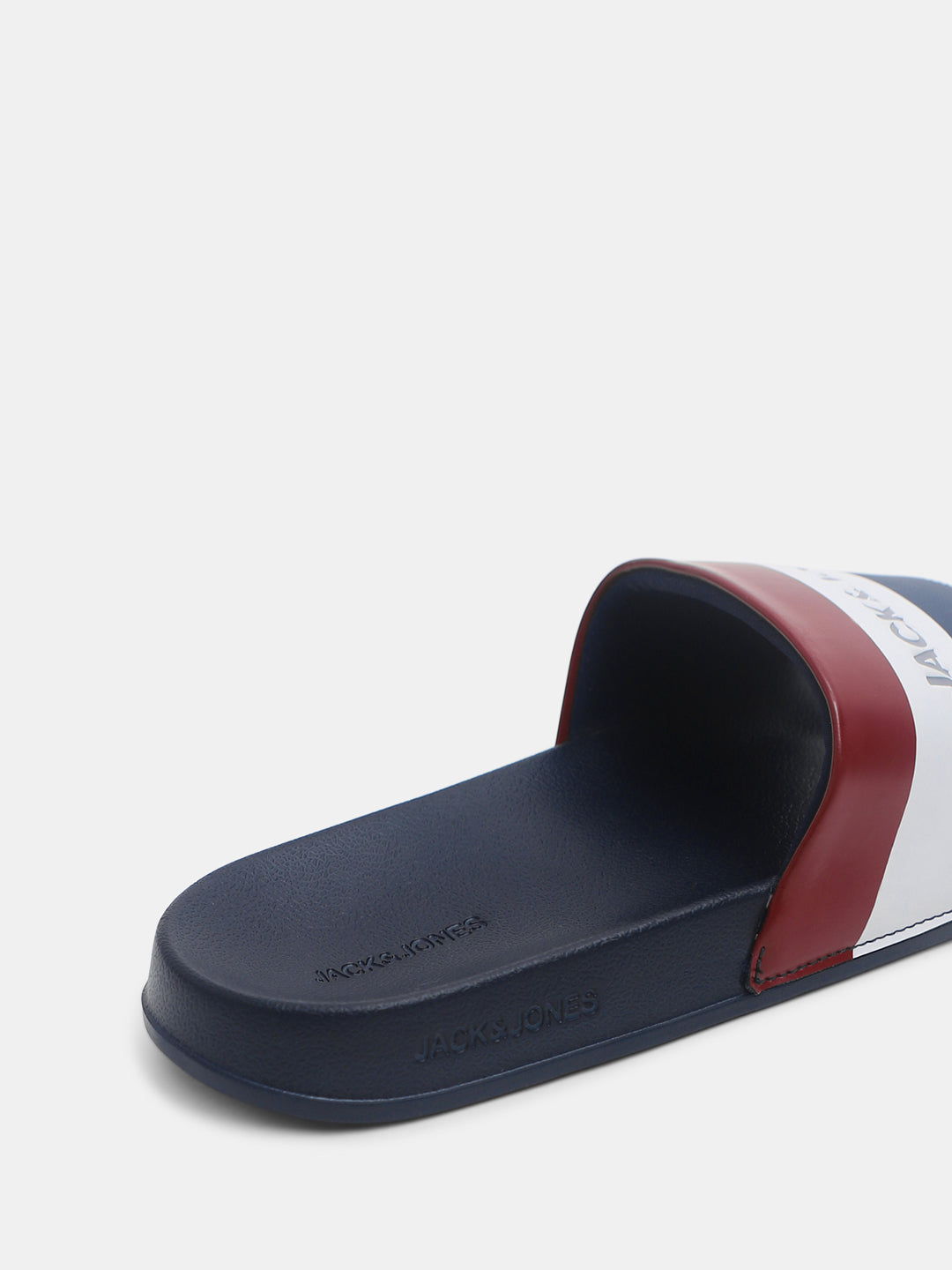 Navy Blue Striped Pool Sliders