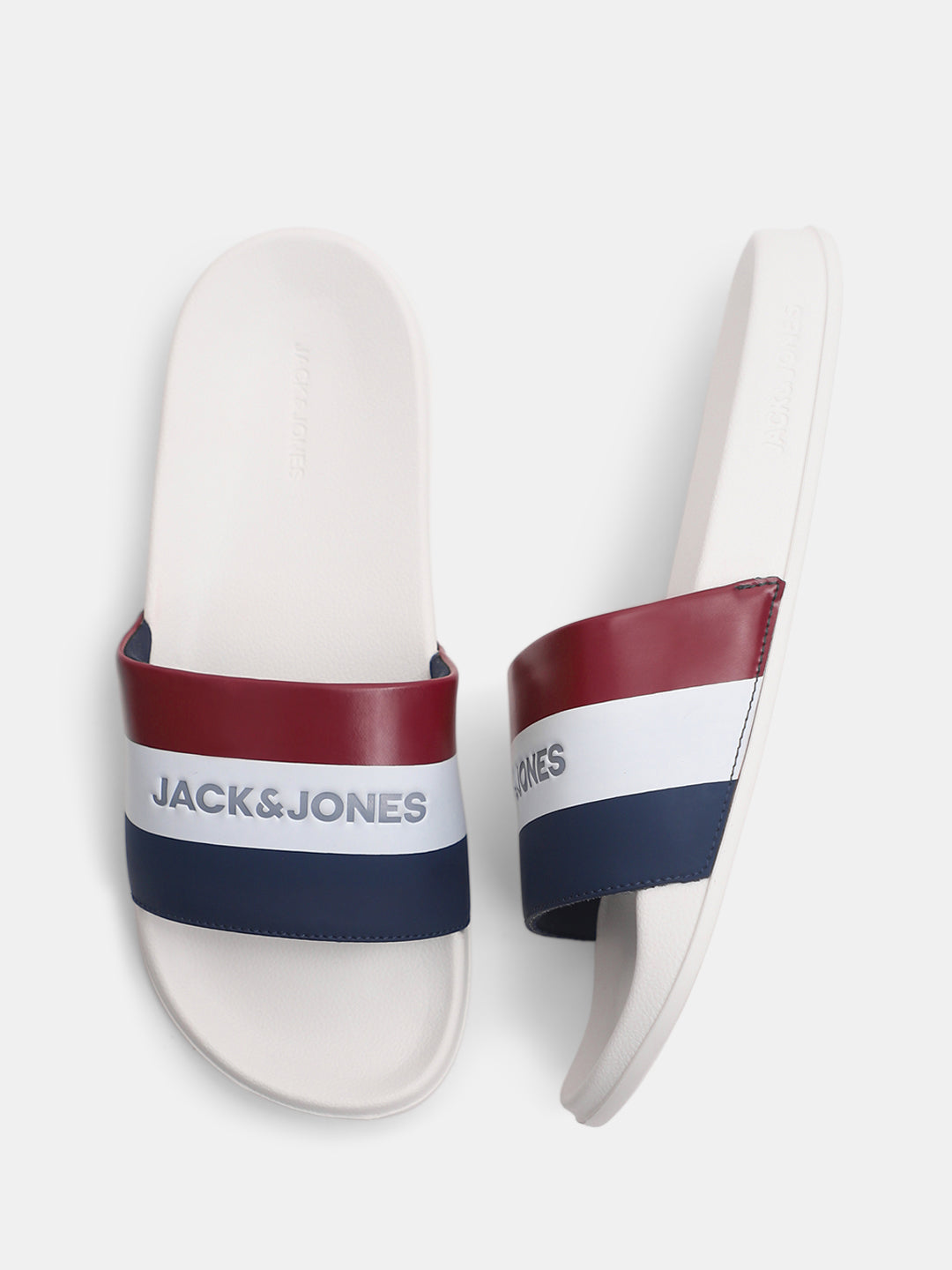 White Striped Pool Sliders