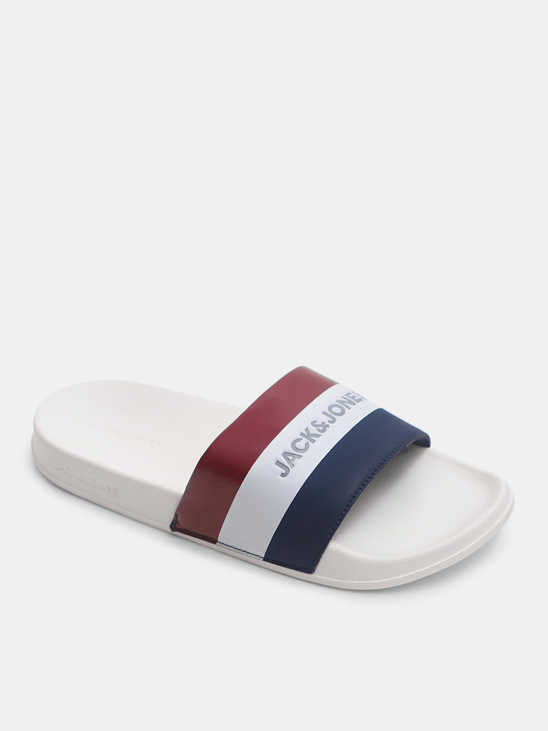 White Striped Pool Sliders