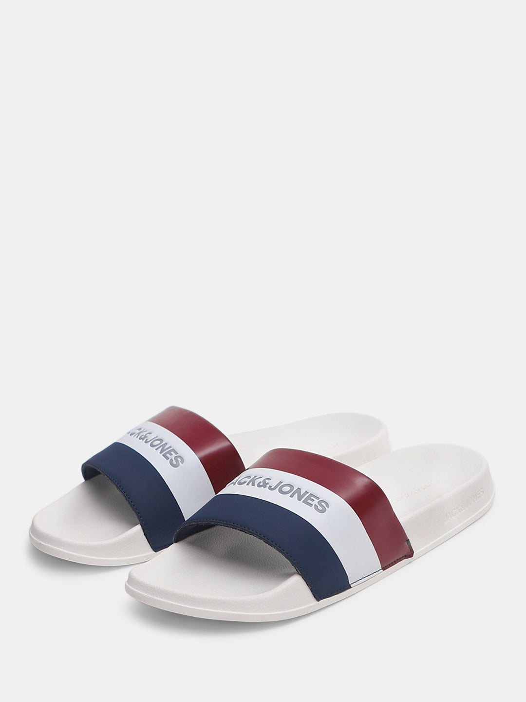 White Striped Pool Sliders
