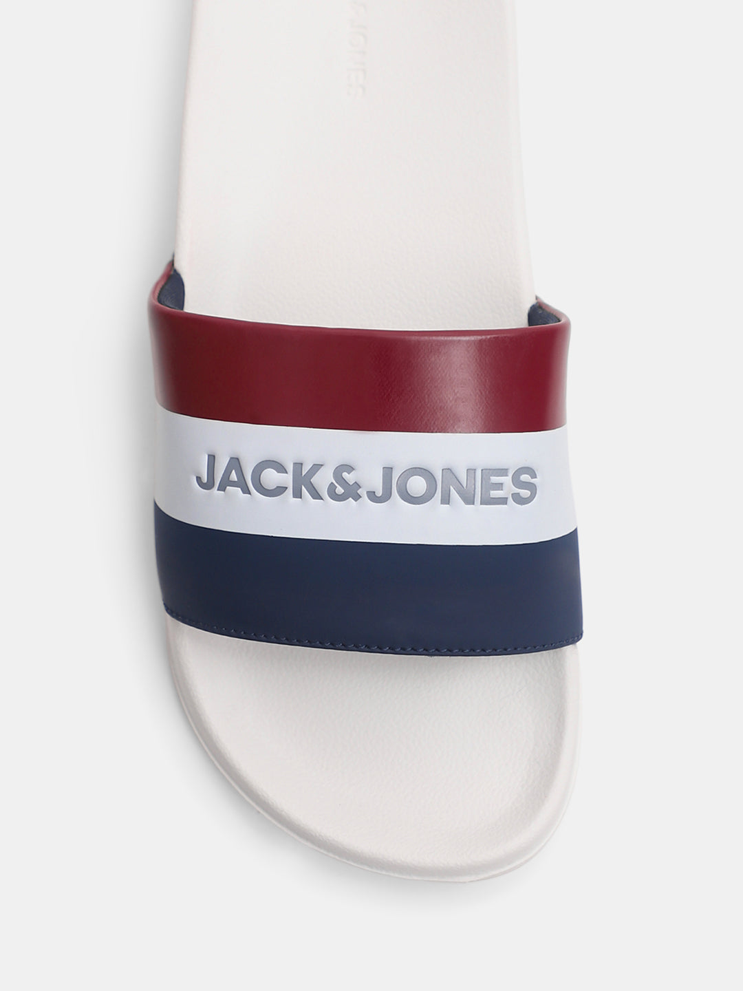 White Striped Pool Sliders