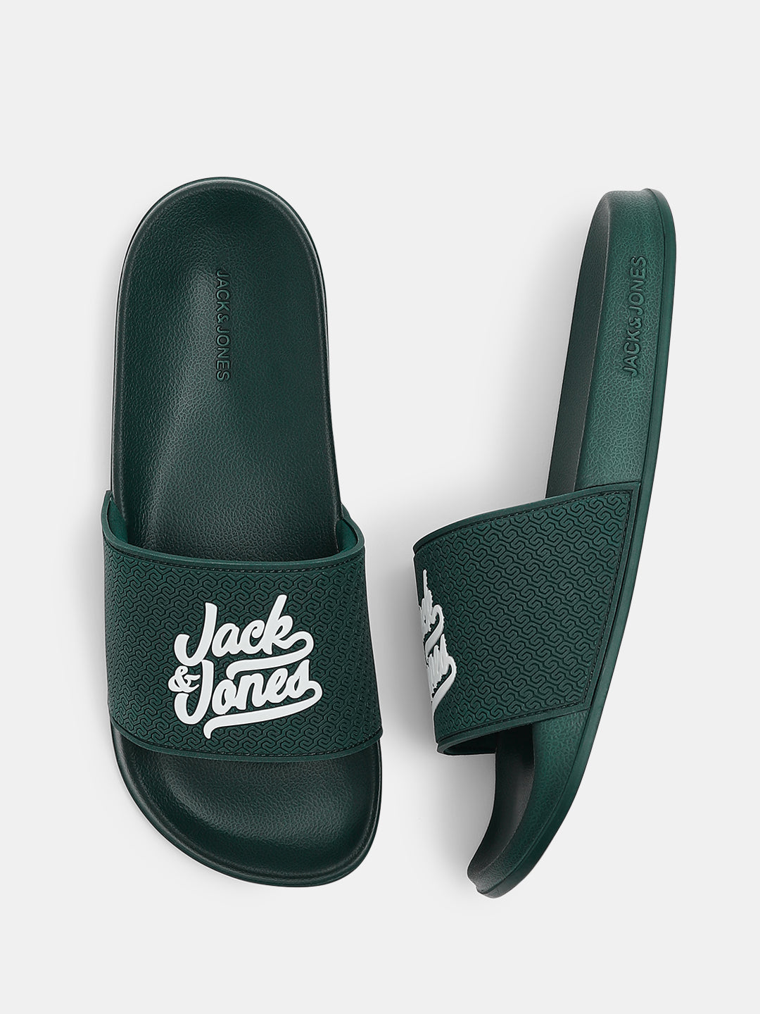 Green Textured Logo Text Pool Sliders