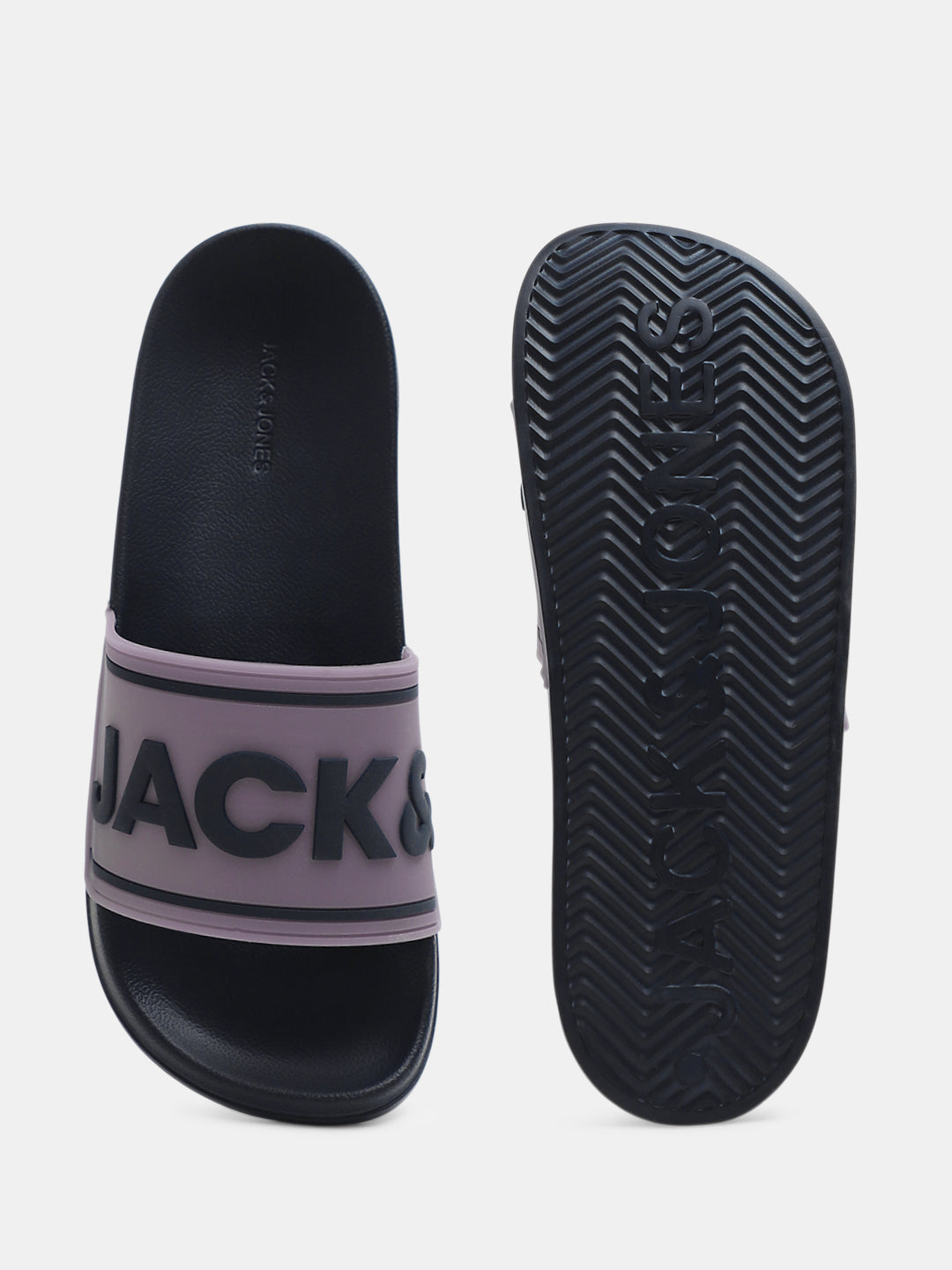 Navy Blue Logo Print Pool Sliders