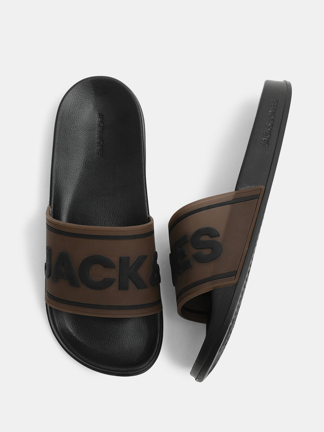 Black Translucent Logo Print Pool Sliders