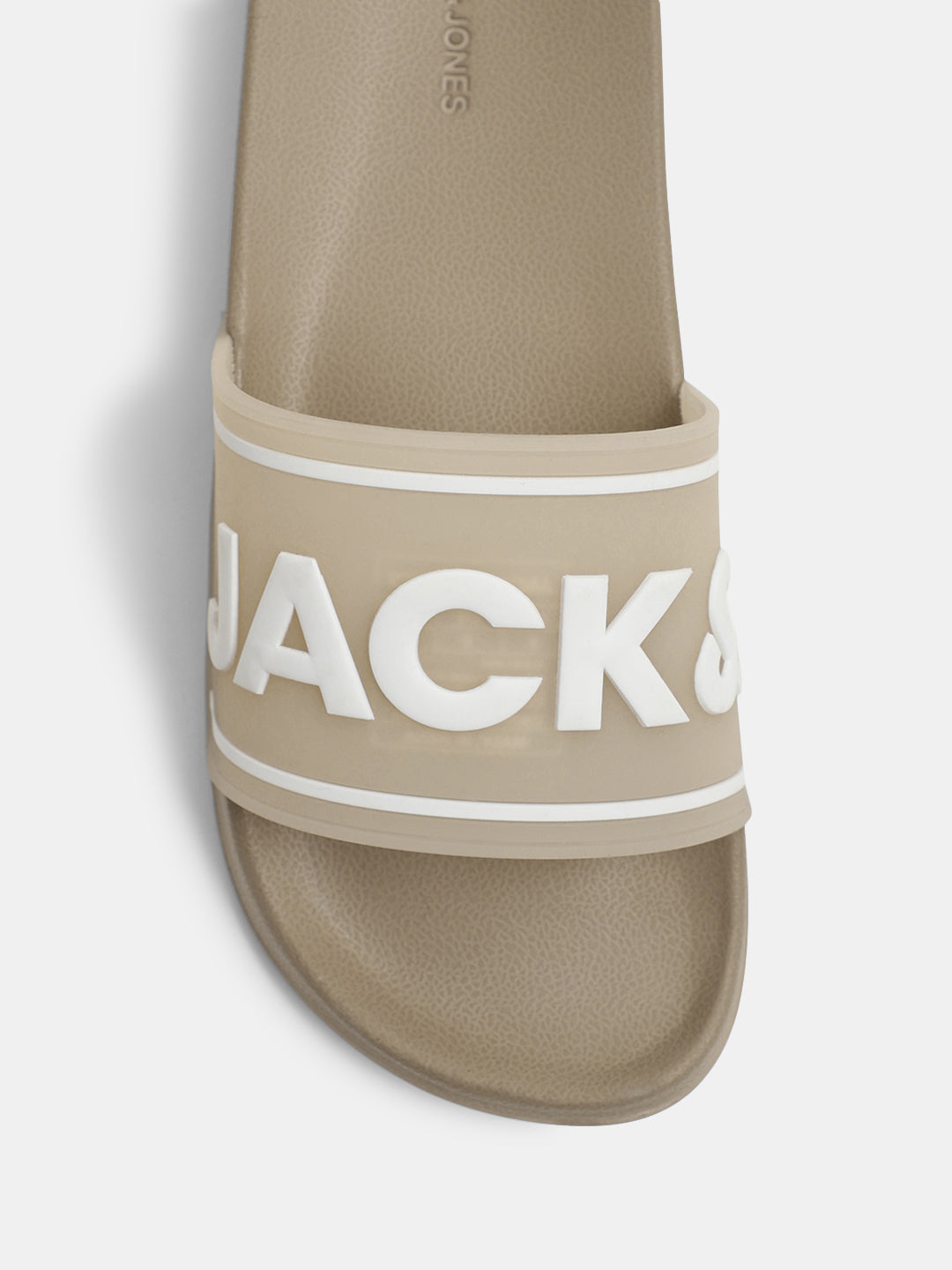 Beige Translucent Logo Print Pool Sliders