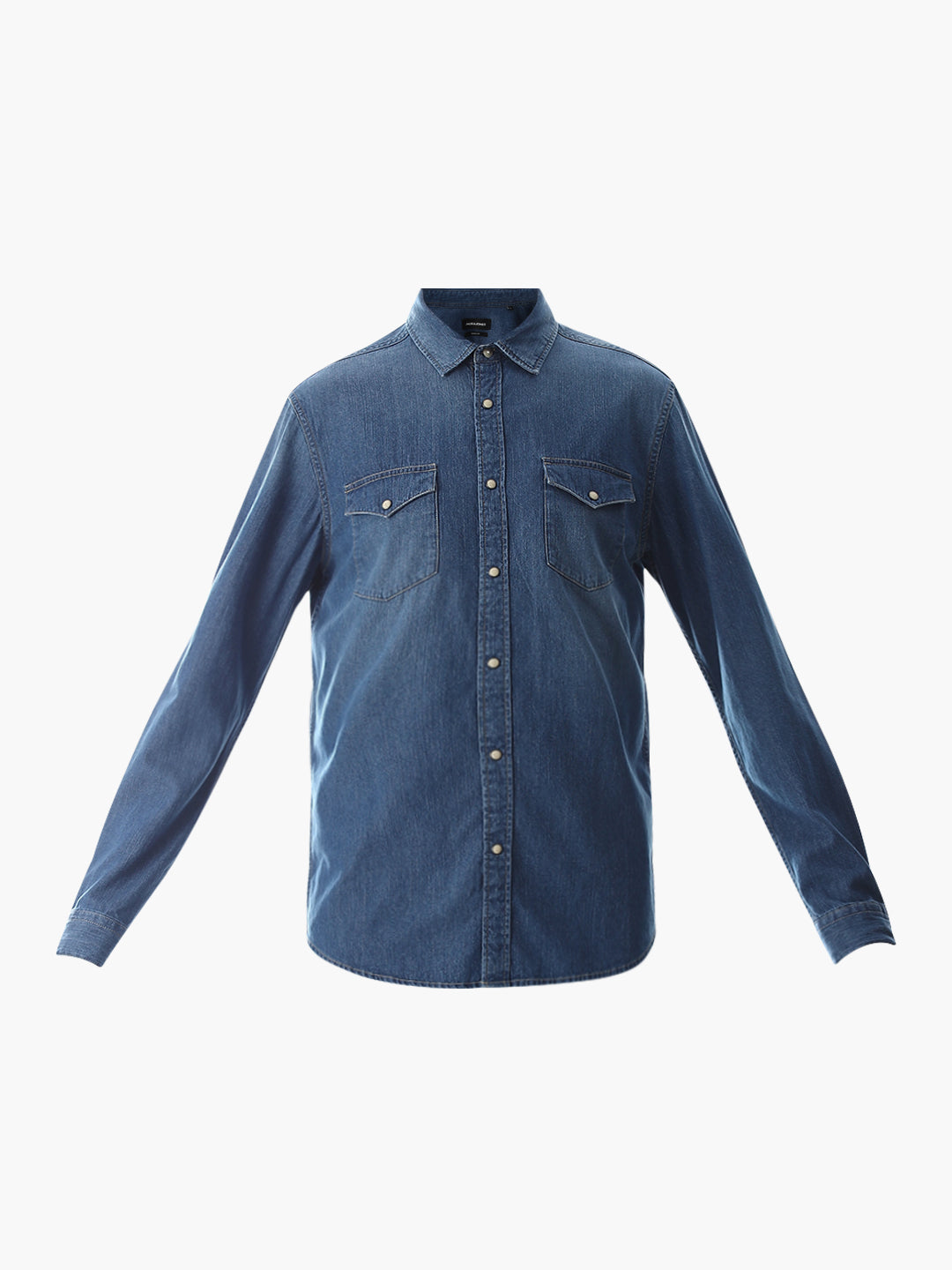 2 Patch Pocket Cotton Denim Shirt - Blue