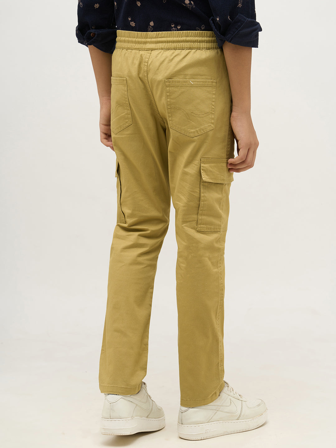 Boys Khaki Patch Pocket Cargo Pants