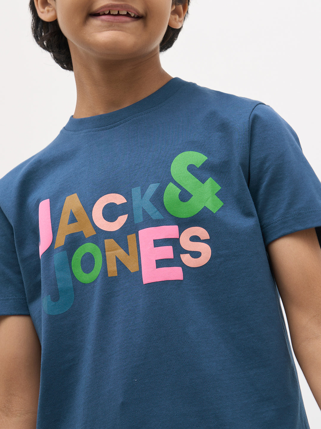 Dark Blue Logo Text T-Shirt