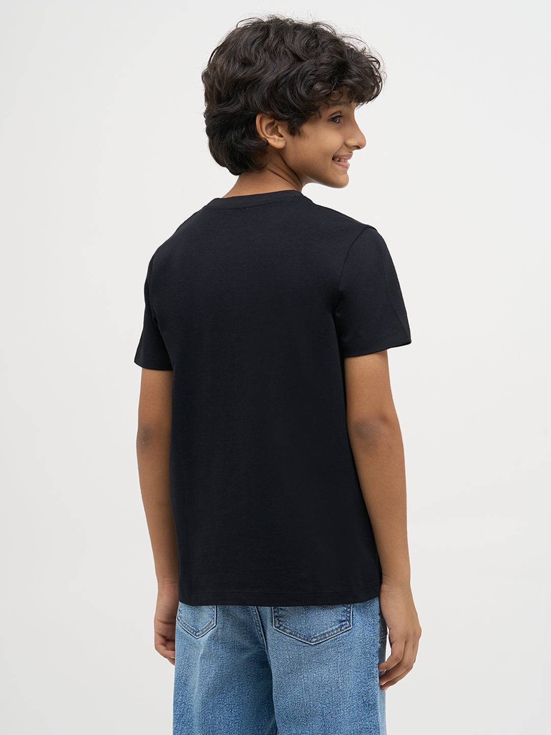 Black Logo Print Cotton T-Shirt