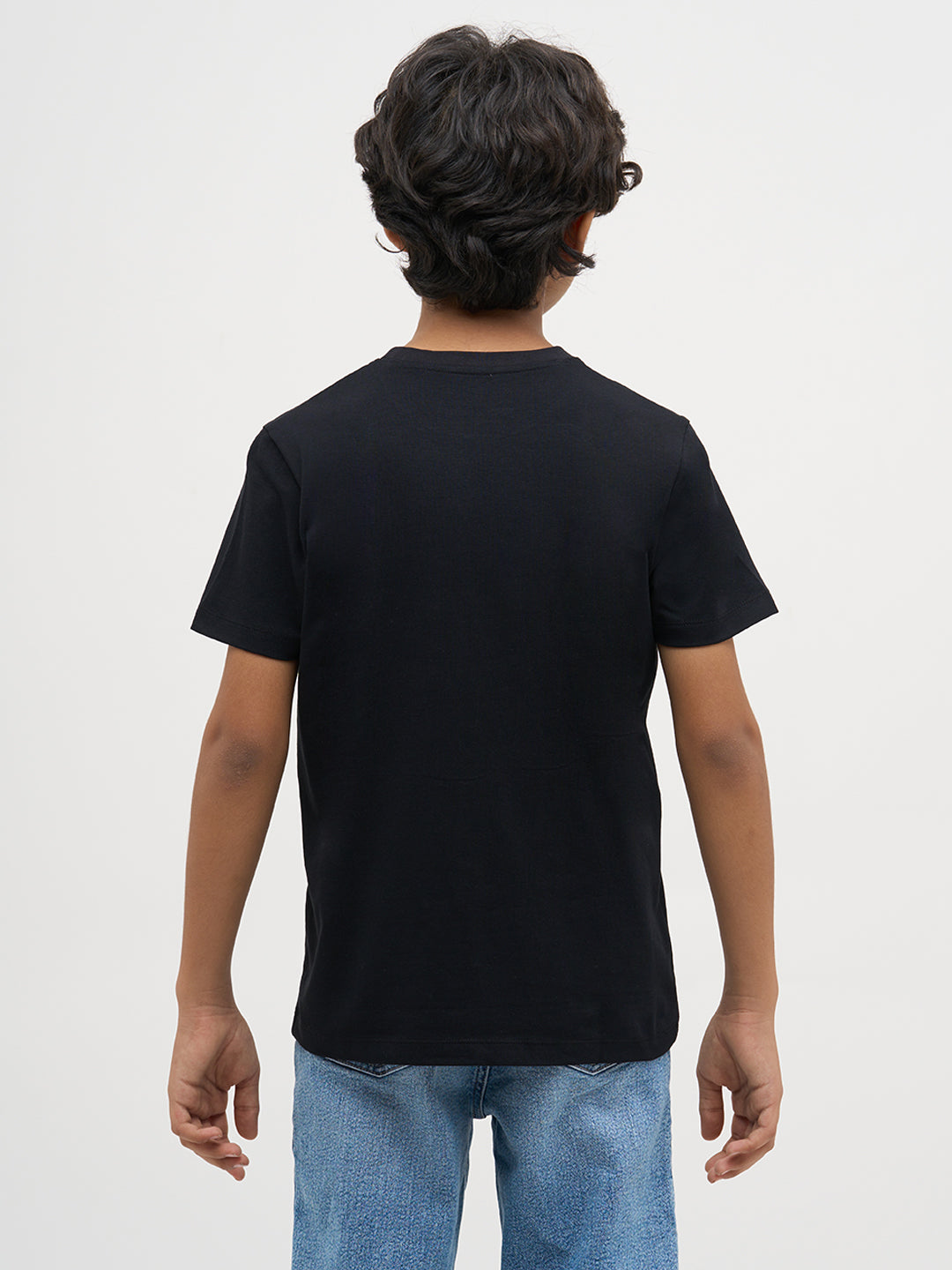 Black Logo Print Cotton T-Shirt