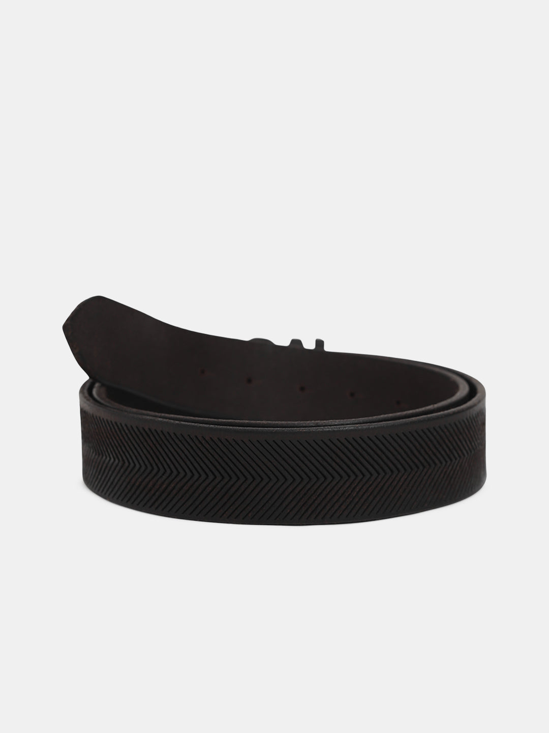Black Leather Chunky Logo Belt