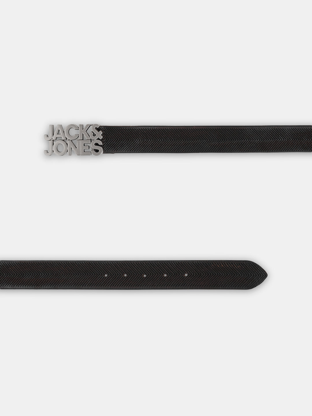 Black Leather Chunky Logo Belt