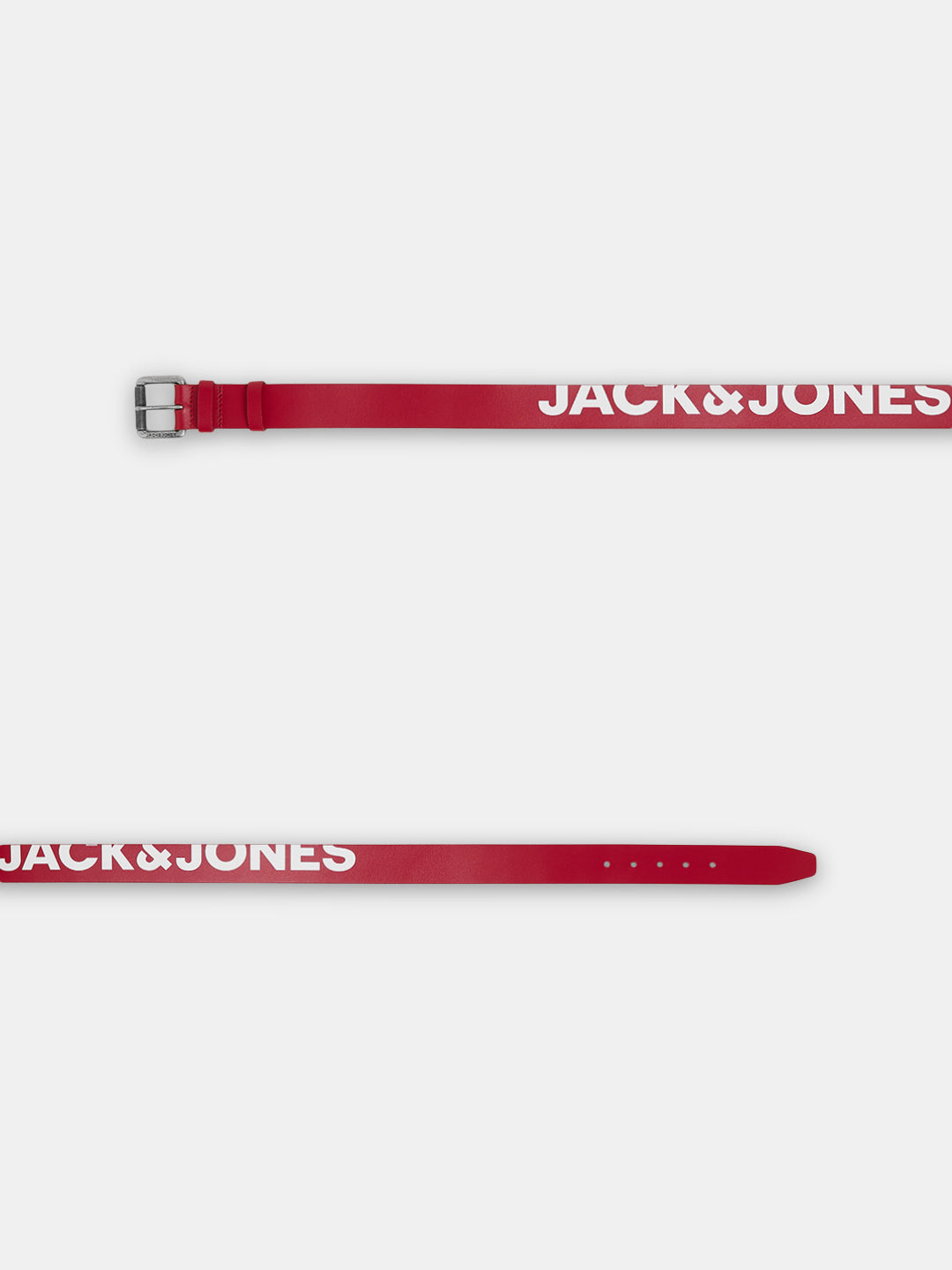 Red Printed Logo Leather Belt