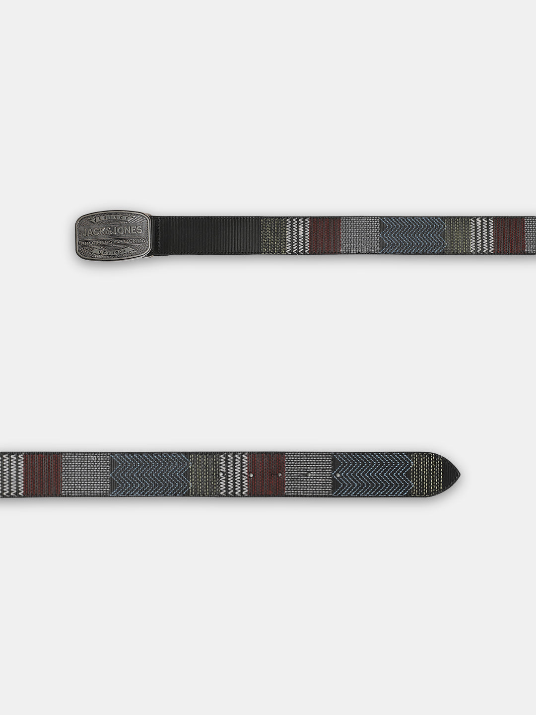 Black Embroidered Leather Belt