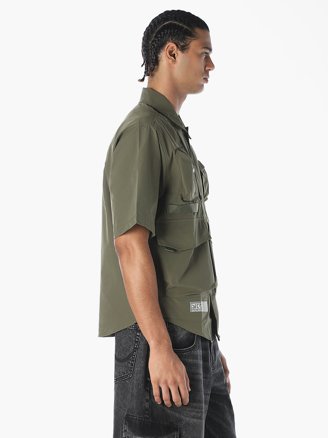 Olive Oversized Utility Shirt