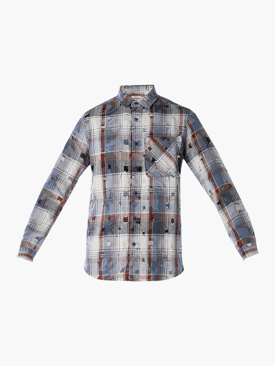 Distressed Check Regular Fit Shirt