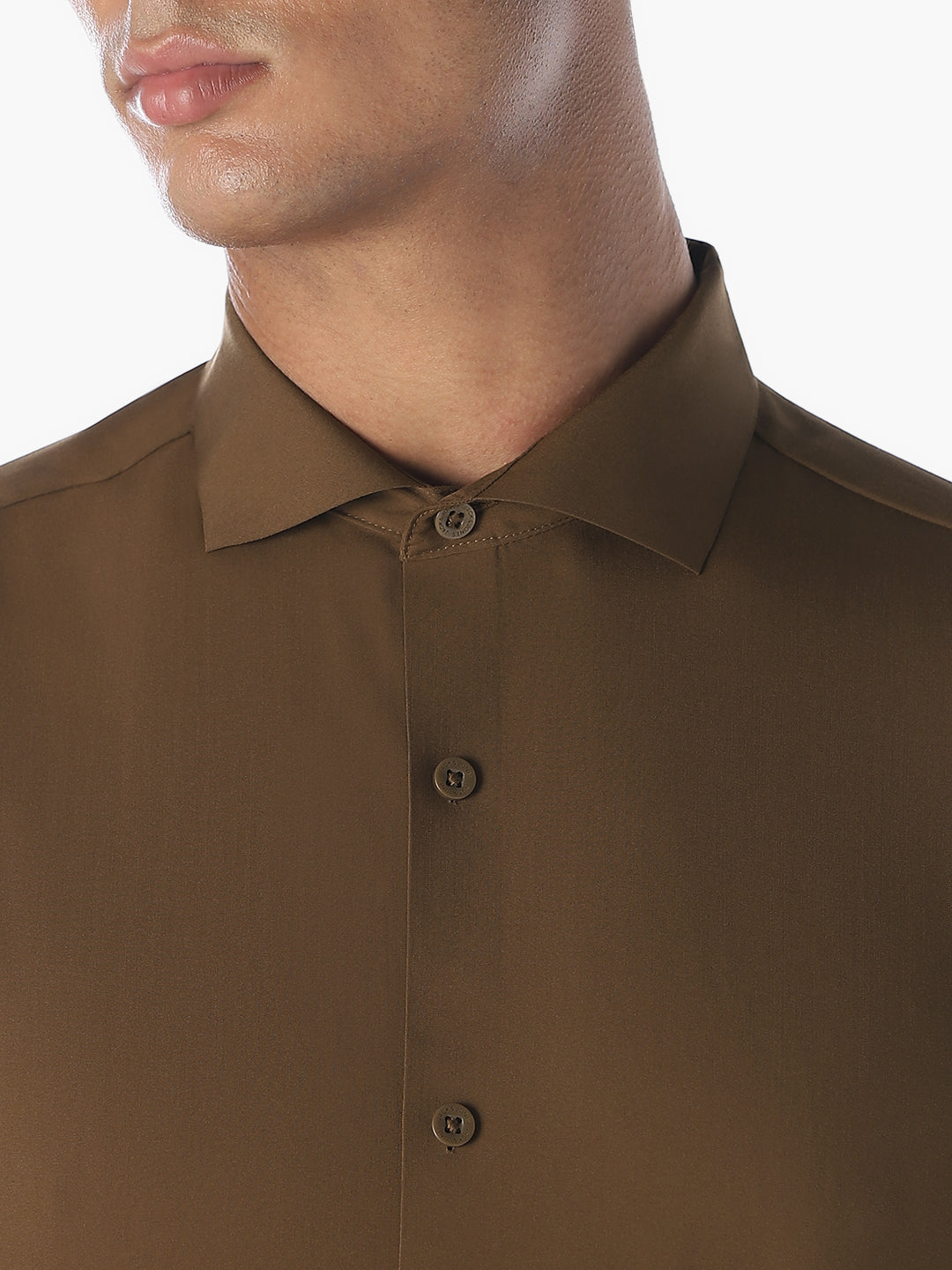 Dark Brown Slim Fit Full Sleeves Shirt