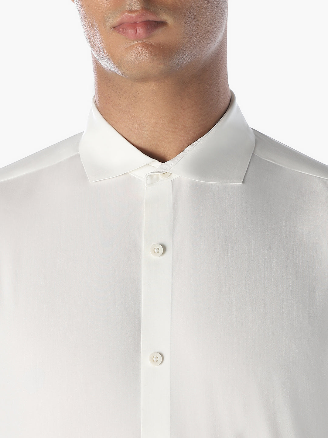 White Slim Fit Full Sleeves Shirt