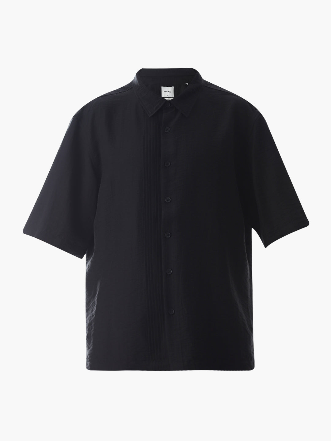 Black Typographic Print Oversized Shirt