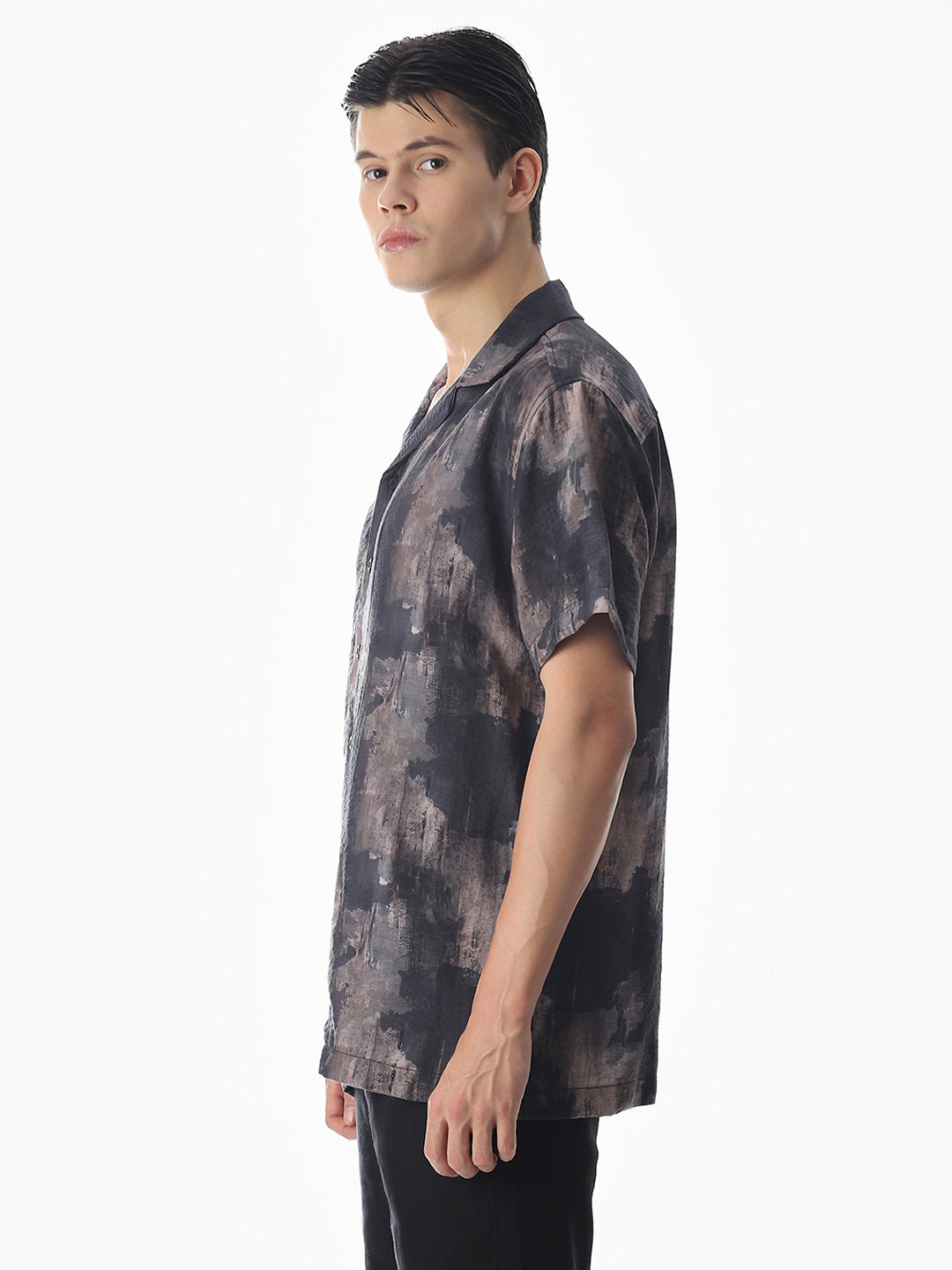 Brown Abstract Print Comfort Fit Shirt