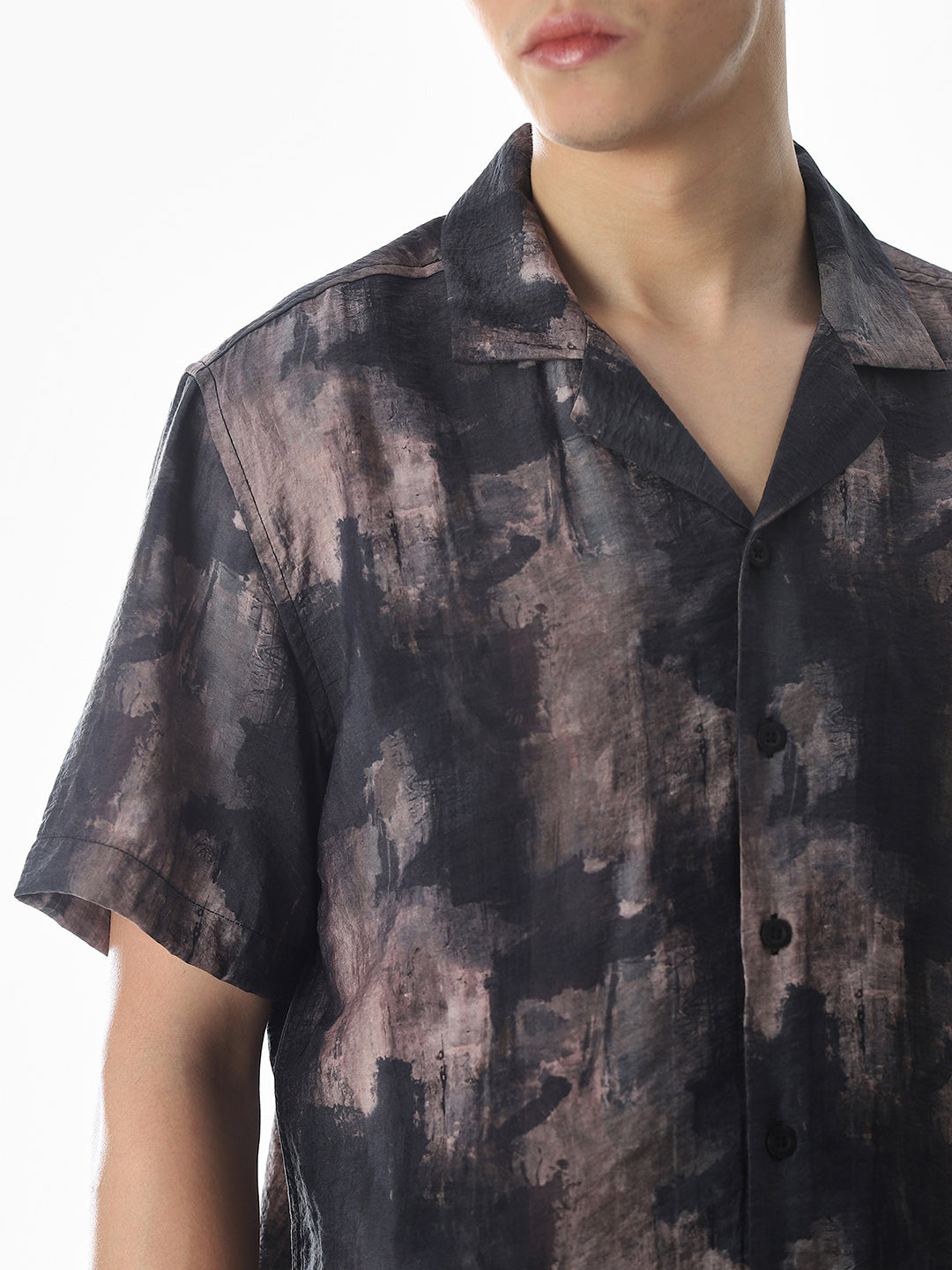 Brown Abstract Print Comfort Fit Shirt