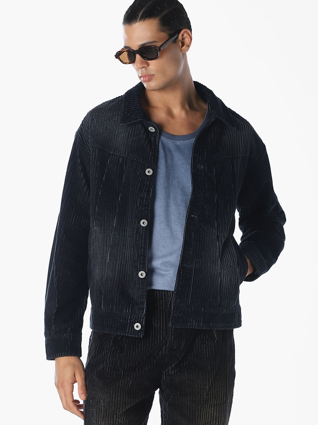Dark Blue Corduroy Jacket