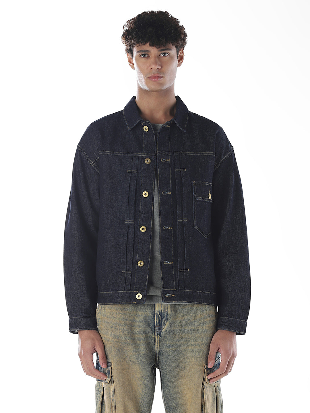 Dark Blue Cotton Denim Jacket