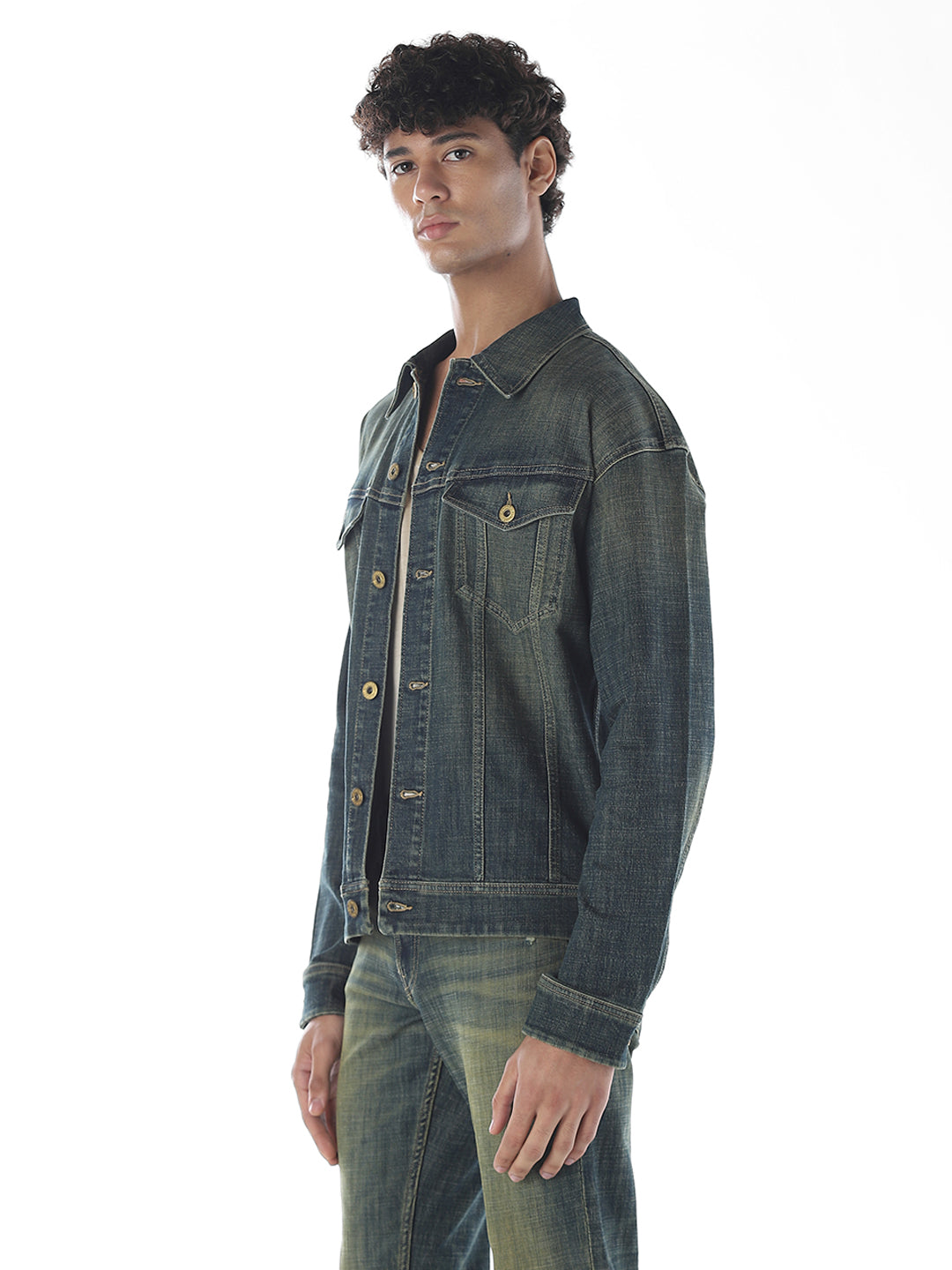Dark Blue Washed Denim Jacket