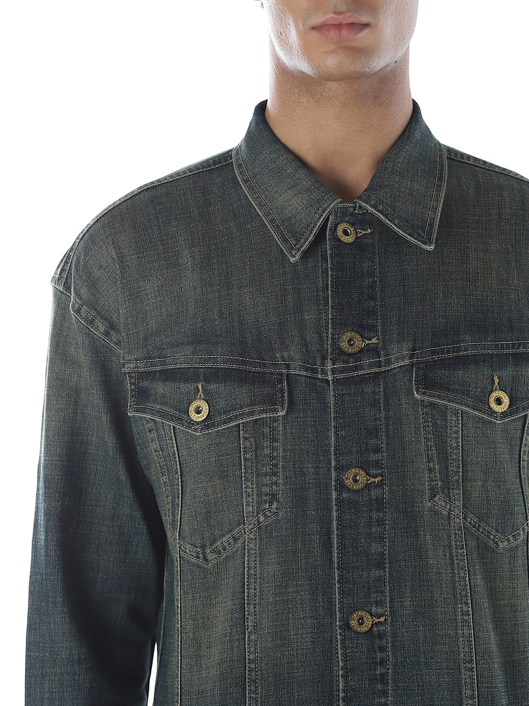 Dark Blue Washed Denim Jacket