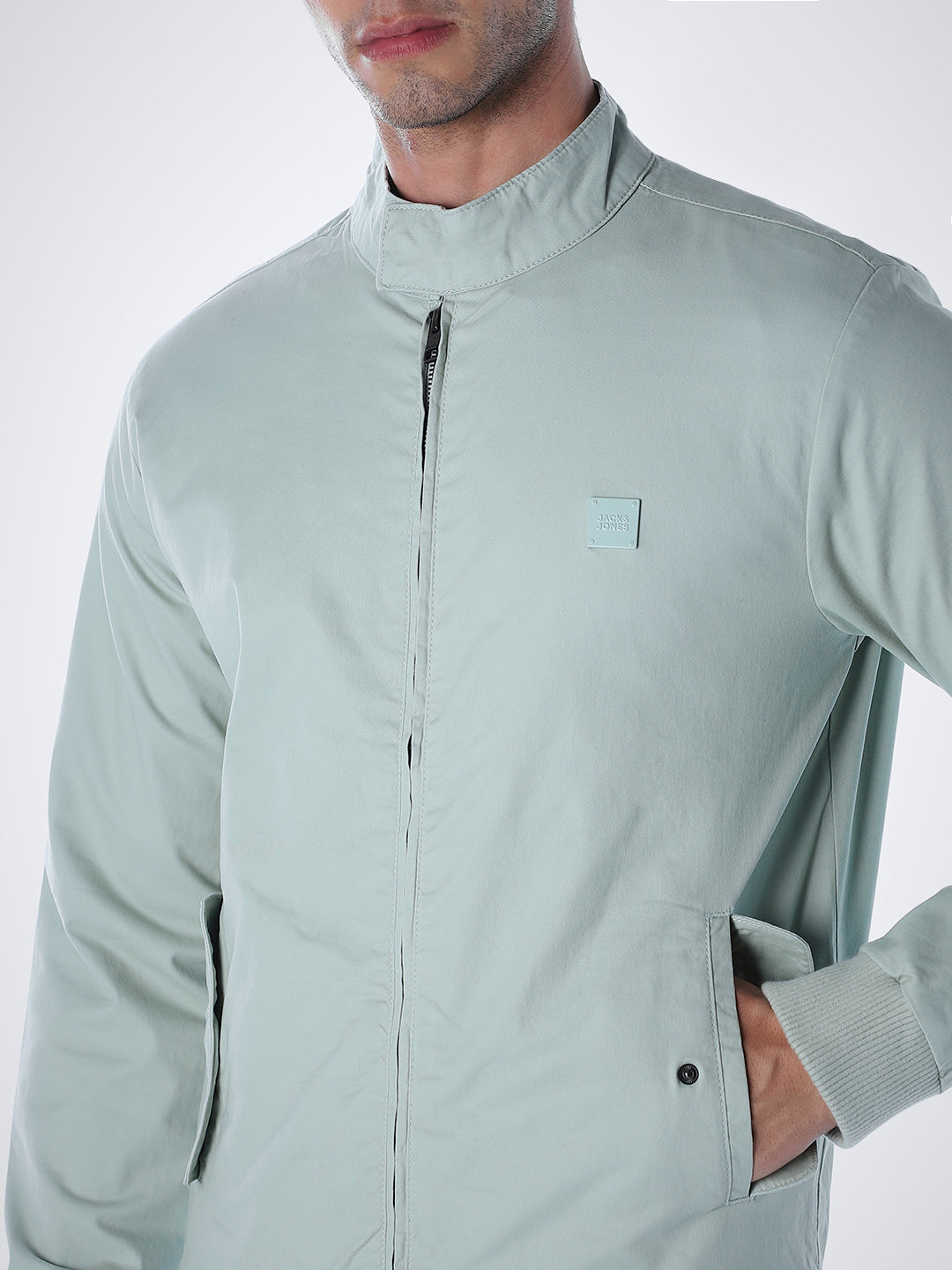 Green Regular Fit Bomber Jacket