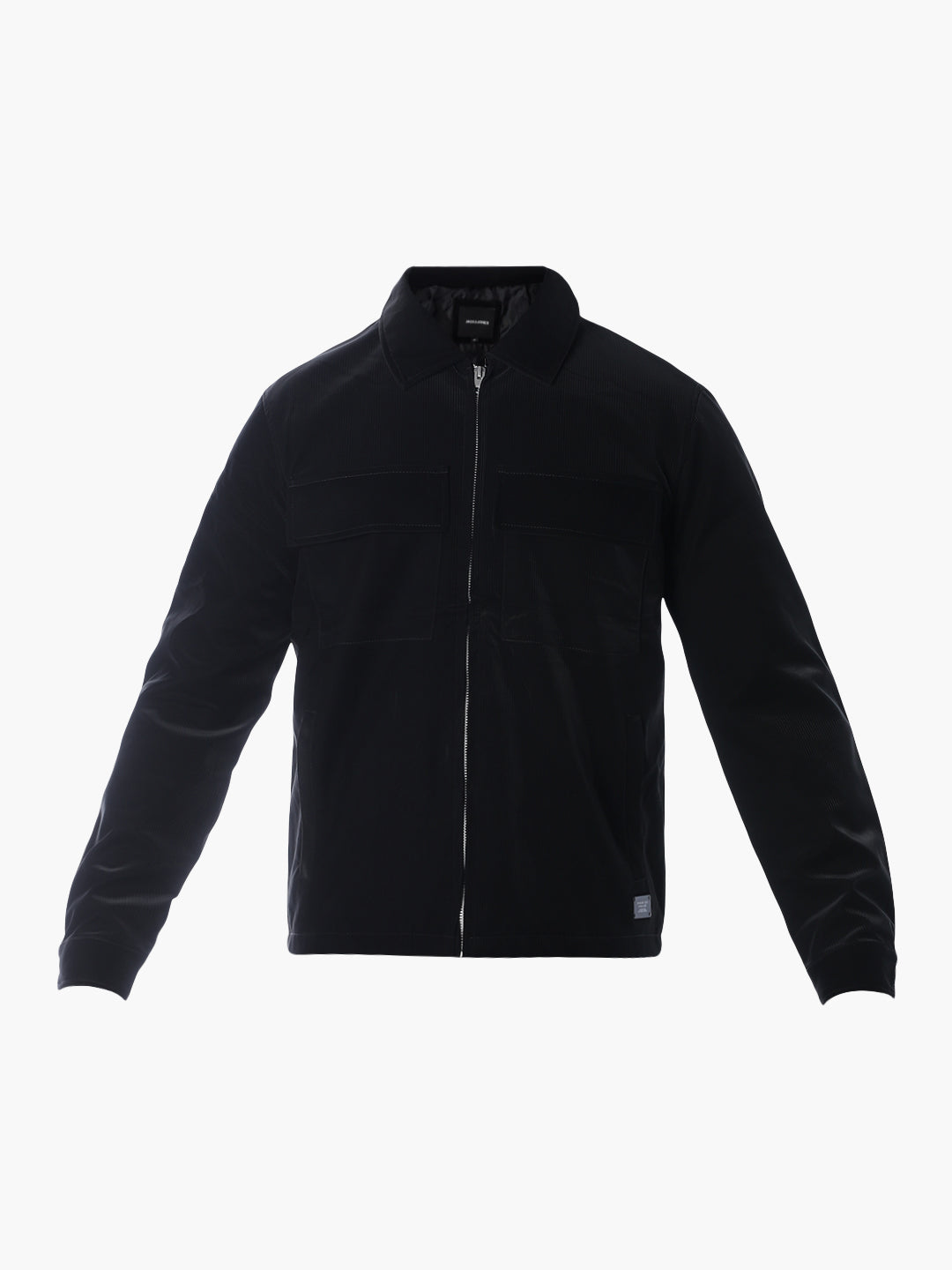 Zip-Front Casual Jacket - Black