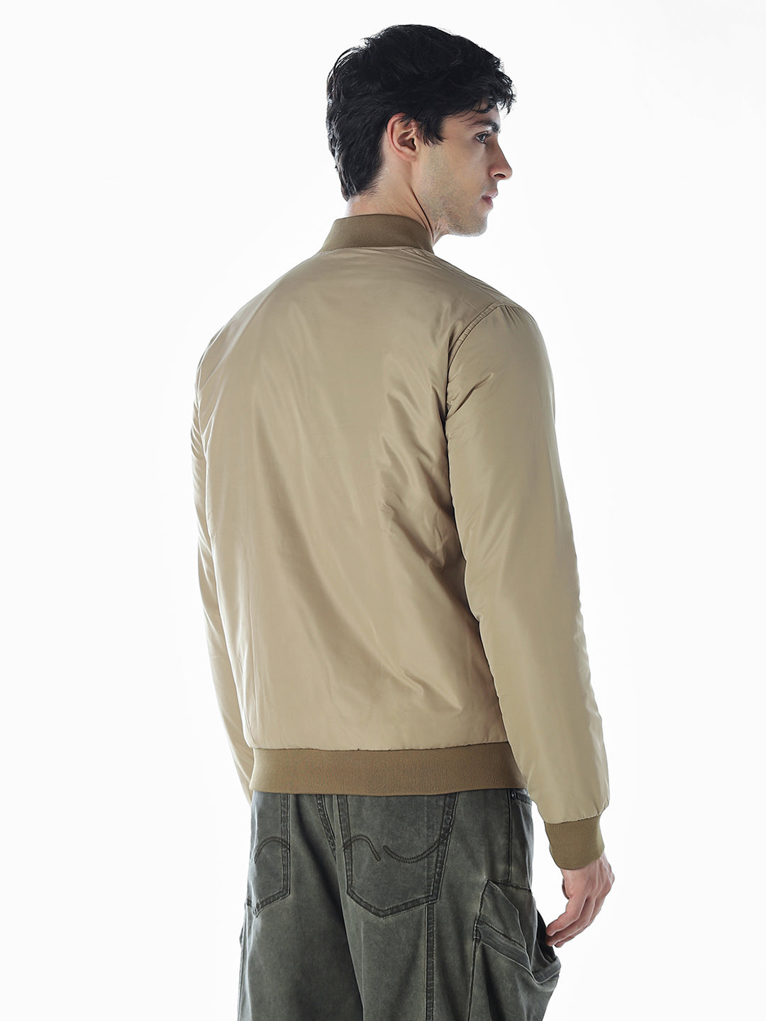 Reversible Bomber Jacket - Beige