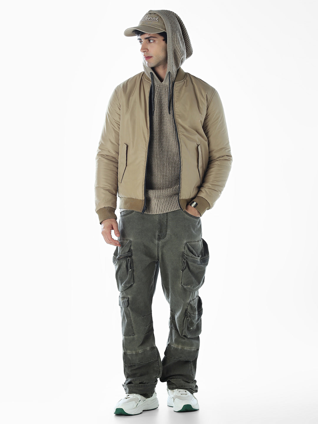 Reversible Bomber Jacket - Beige