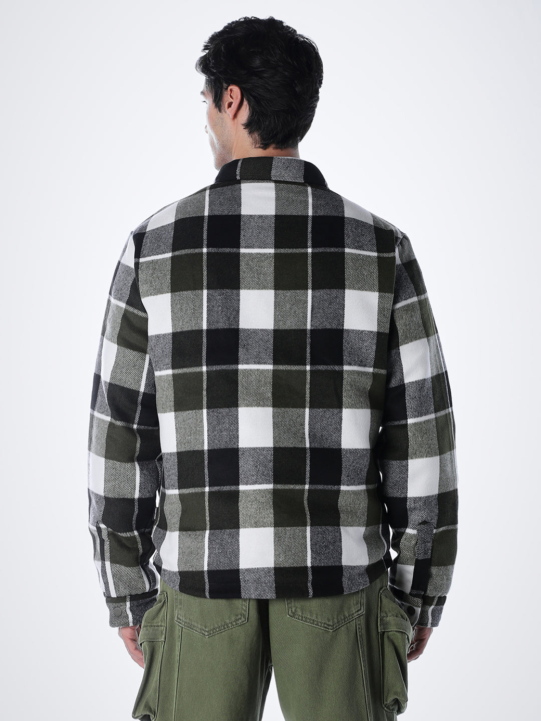 Olive Green Check Reversible Jacket