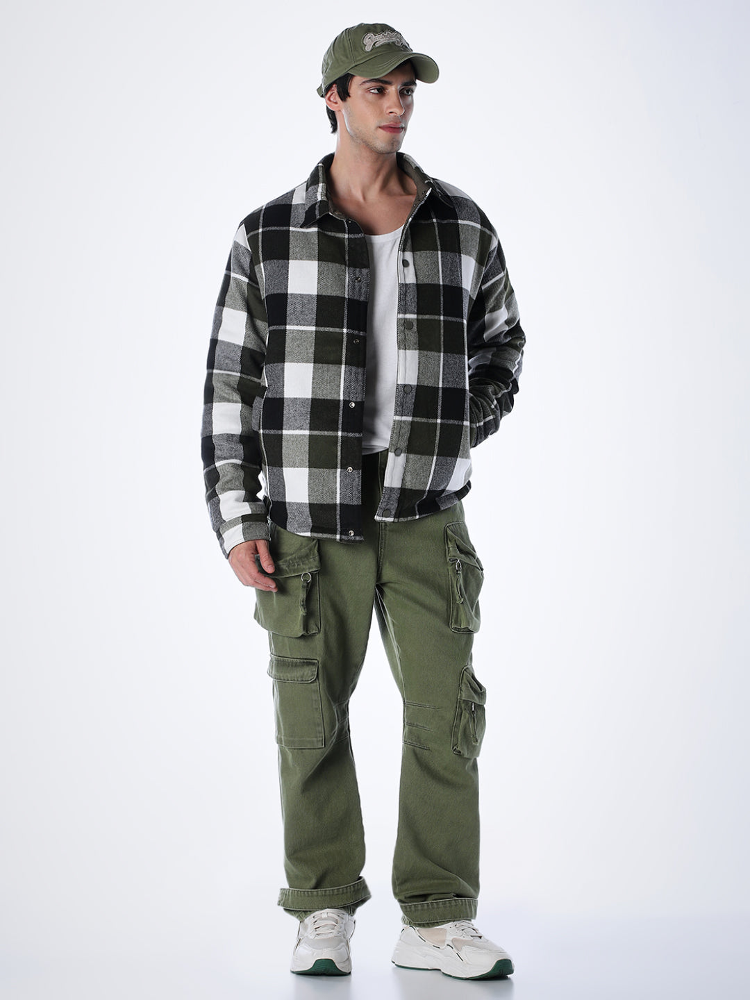 Olive Green Check Reversible Jacket