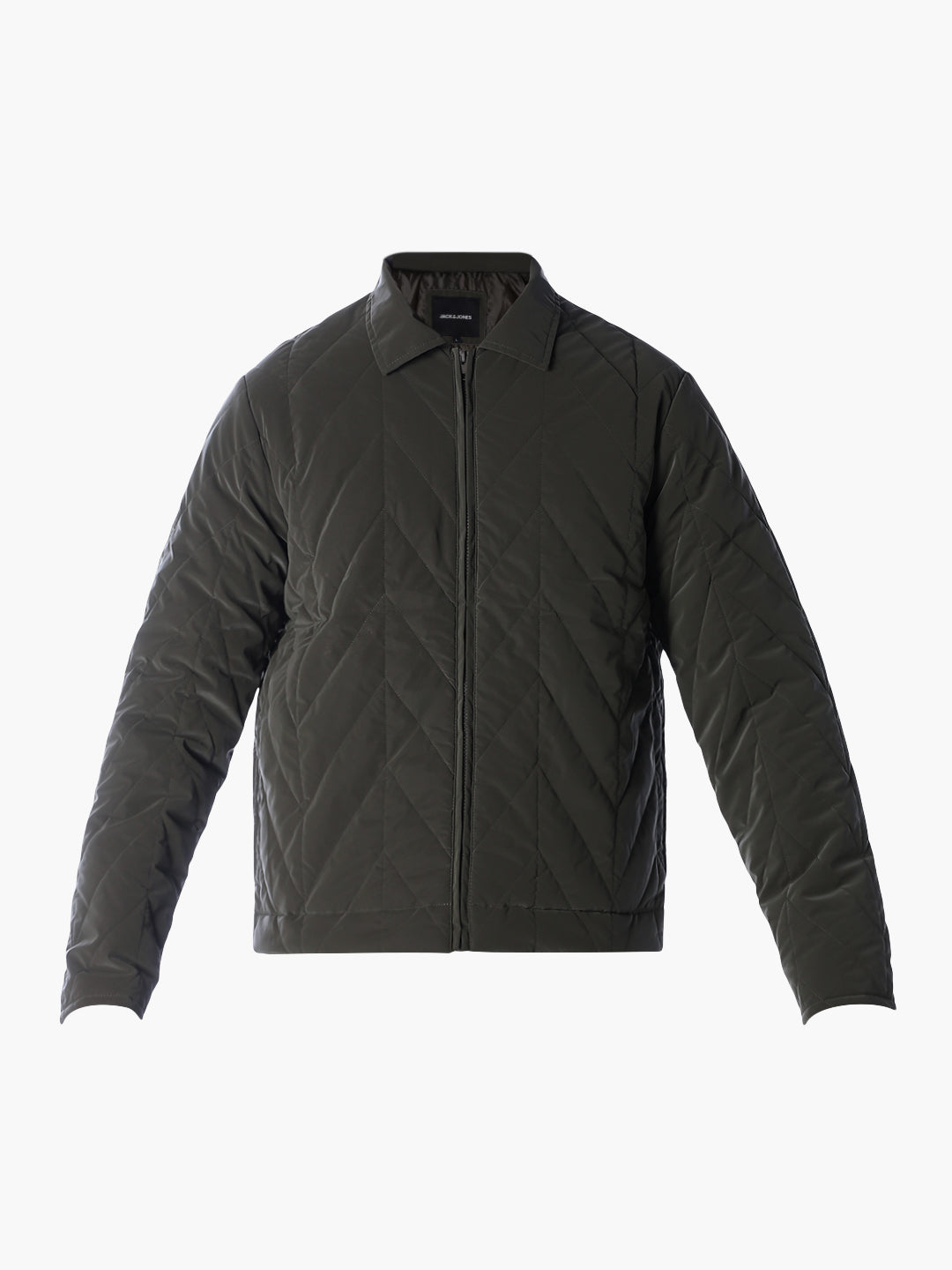 Olive Zip-Up Quilted Jacket