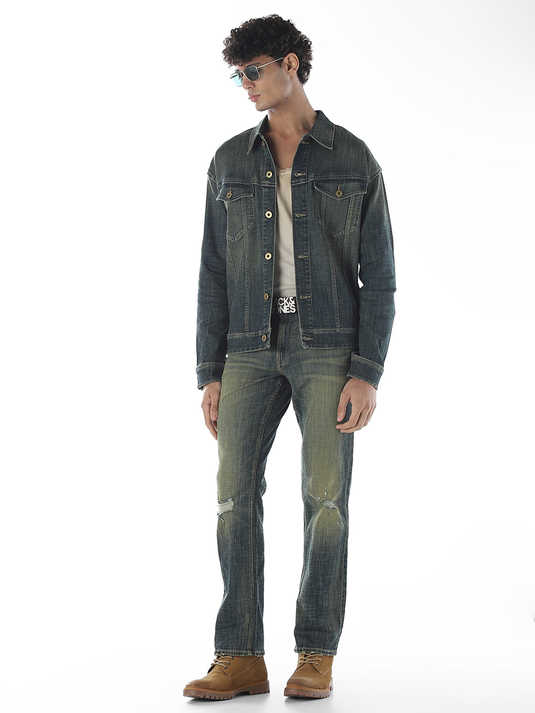 Distressed Clark Regular Fit Cropped Jeans