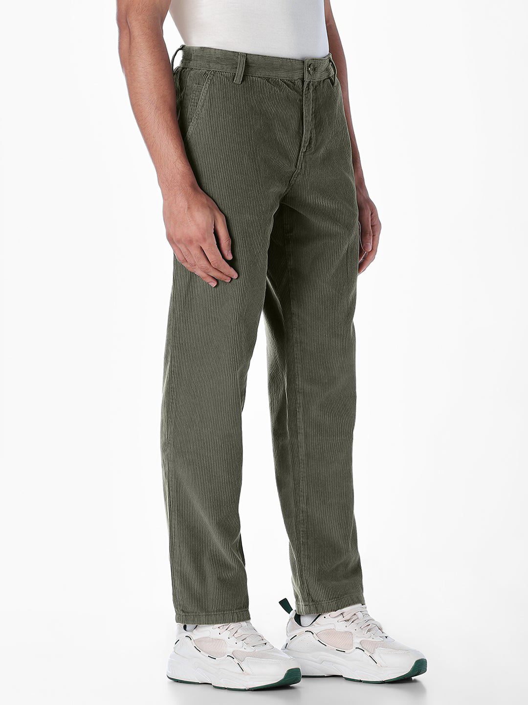 Green Cotton Corduroy Pants