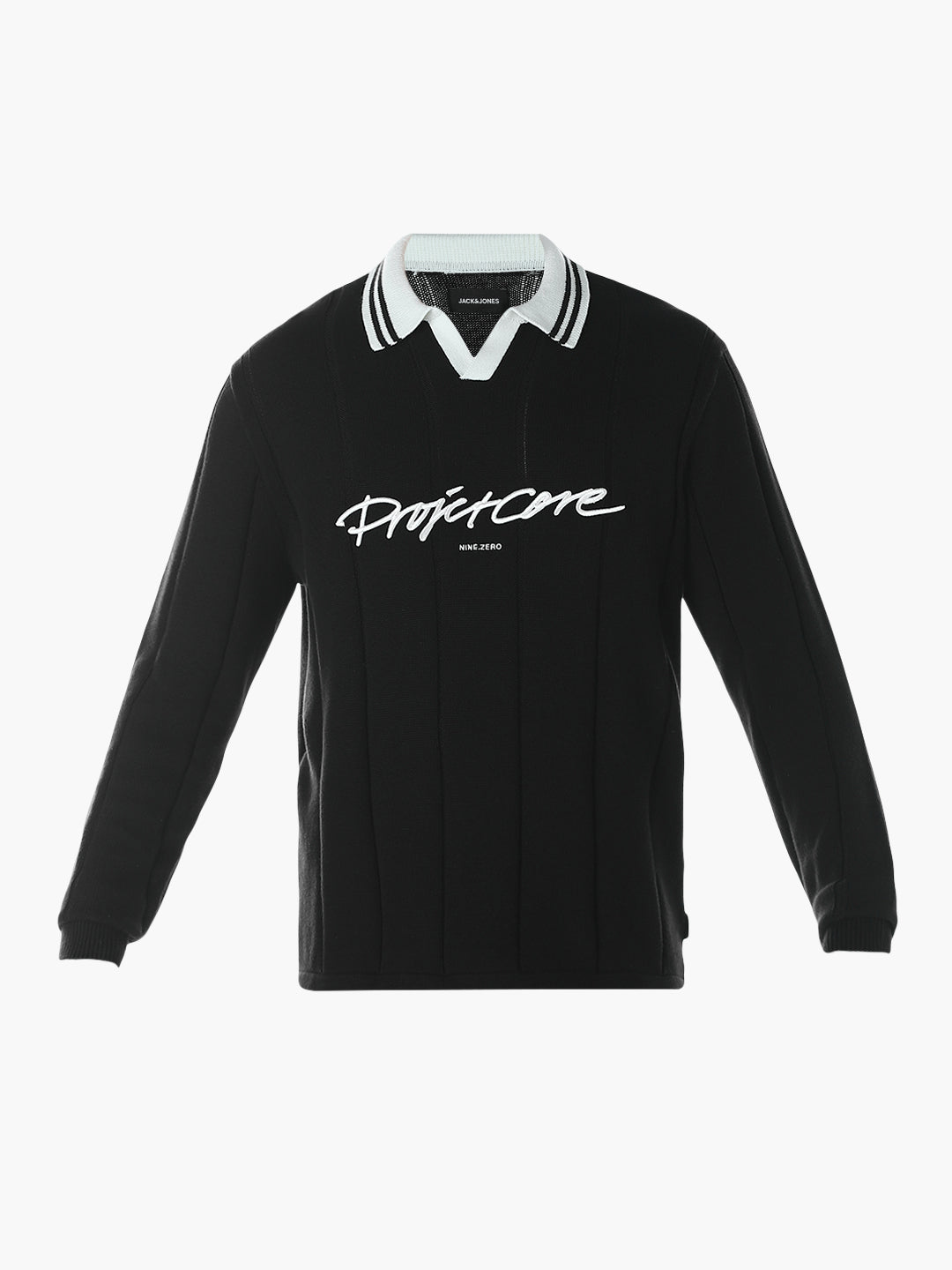 Oversized Knitted Polo - Black