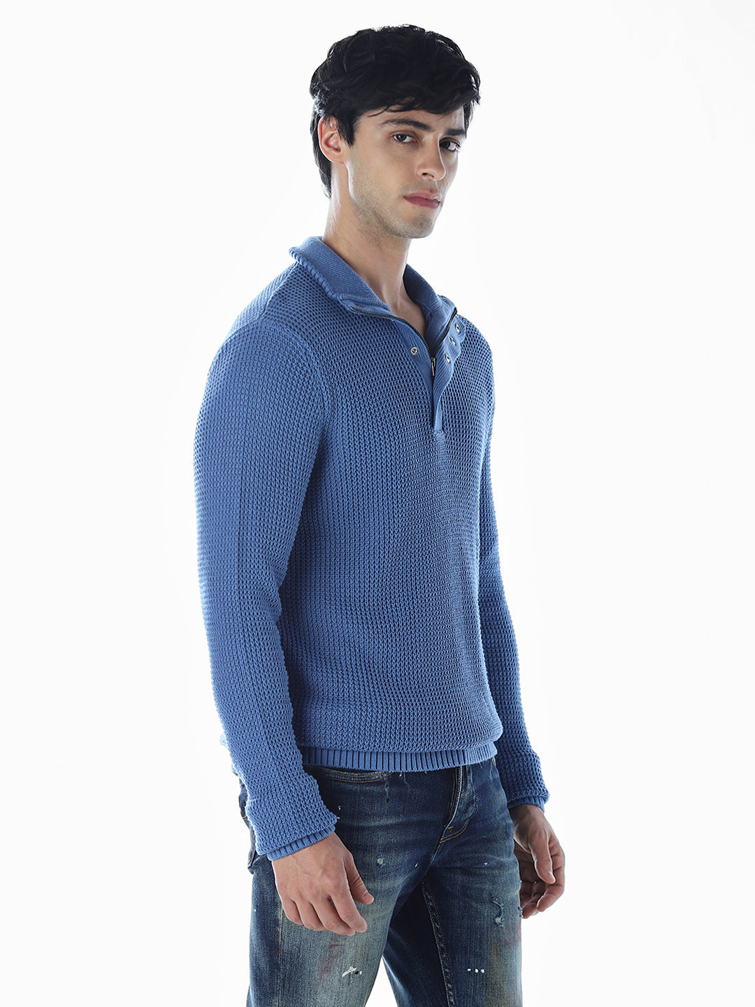 High Neck Knitted Pullover