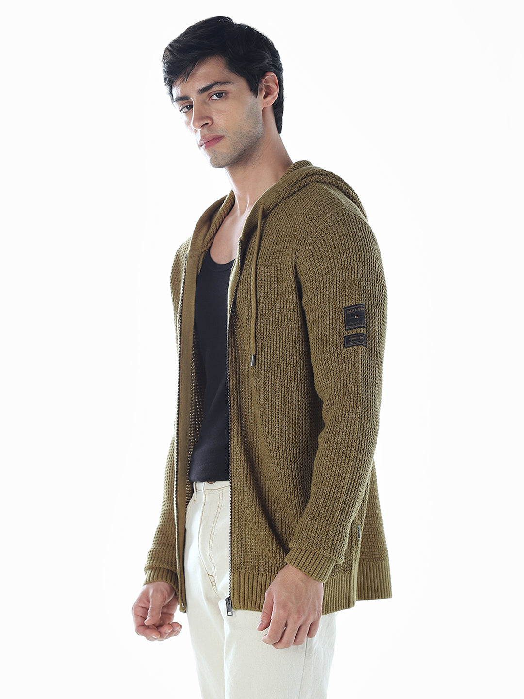 Hooded Front Open Oversized Pullover