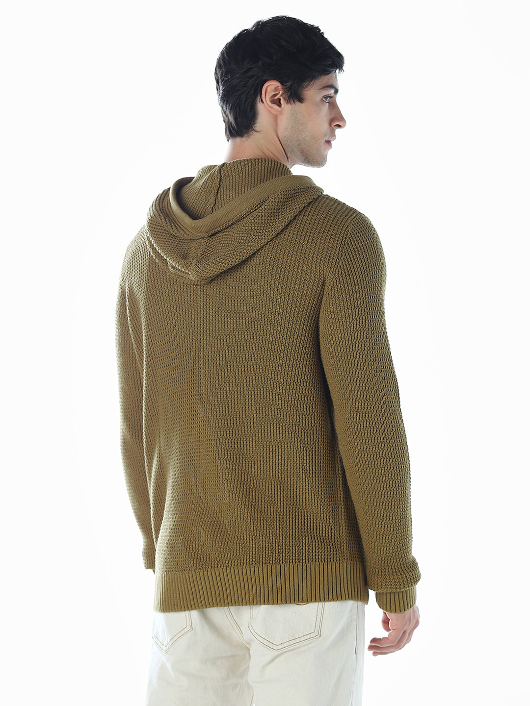 Hooded Front Open Oversized Pullover